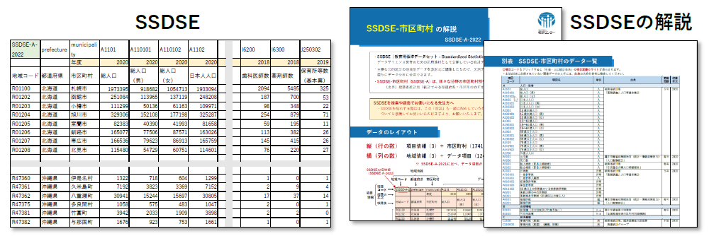 SSDSE及びその解説のイメージ図